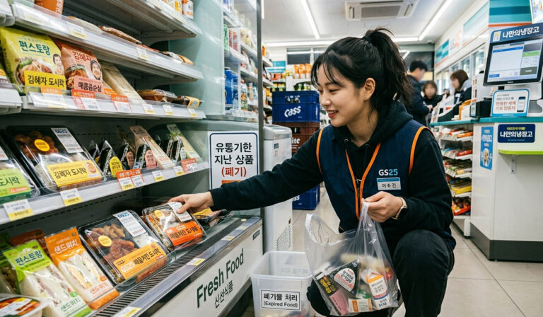 편의점 알바 폐기 음식